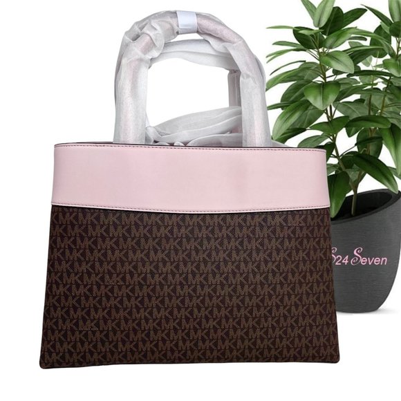 NWT MICHAEL KORS Gramercy Large Logo and Leather Satchel main image 6
